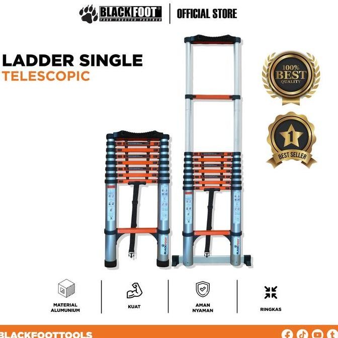 BLACKFOOT - TANGGA ALUMINIUM SINGLE TELESCOPIC/TELESCOPIC LADDER MURAH