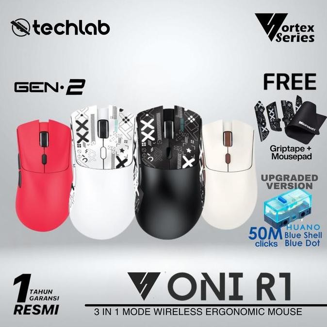 Vortexseries R1 ONI Wireless Gaming Mouse 3 in 1 Connection Ergonomic