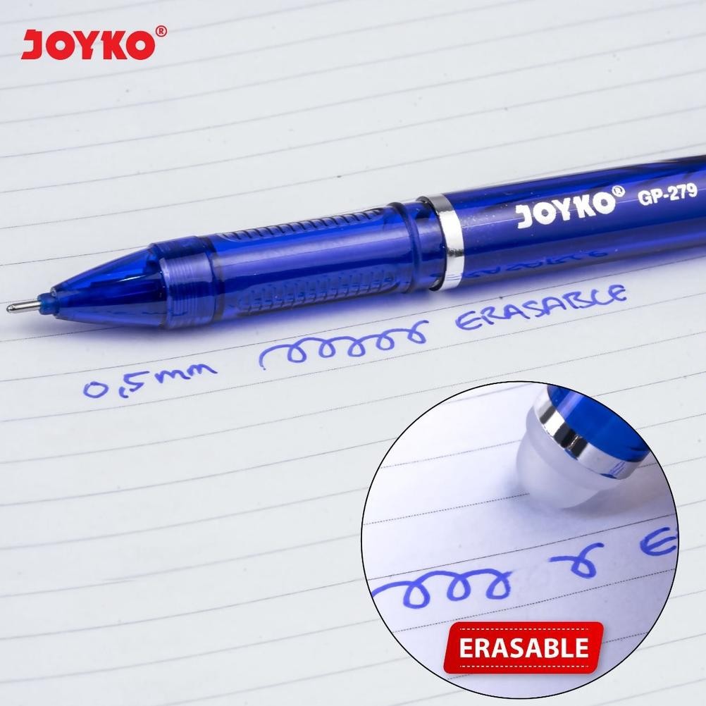 

Cod Joyko Erasable Gel Pen Hitam Biru Pulpen Pen Bisa Dihapus Joyko Lusin Gp-279 [12Pcs] Gq-68