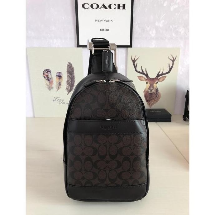 Waistbag Pria [Original] Coach Charles Pack In Signature / Tas Coach Pria Original