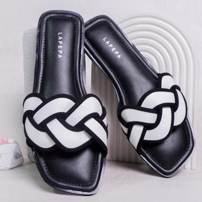 DF254>> Sandal Wanita Teplek Korea Casual Size 36 - 40 Sendal Slop Empuk Flat Cewek Kasual Rumahan W