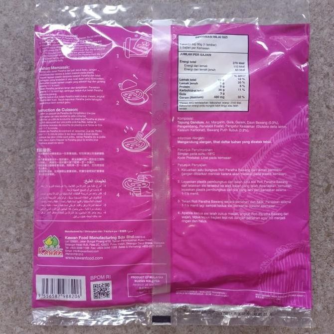 

Roti Paratha Onion 5 pc 400gram Kawan Food