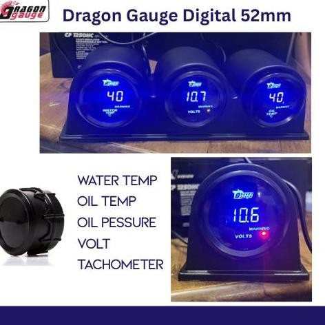 NEW - Digital Gauge Indikator Mobil Dragon Gauge Water Temp Gauge Oil Temp Oil Press Gauge Voltmeter