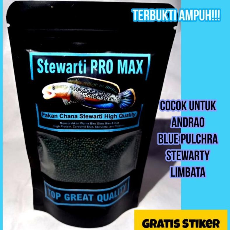 Pelet channa Stewarti Andrao blue pulchra limbata pakan progress