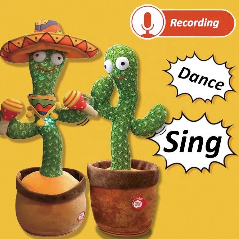 Original Nodia Toys  Boneka Kaktus Goyang Lampu Dan Bicara / Mainan Kaktus Bergoyang Dancing Cactus 