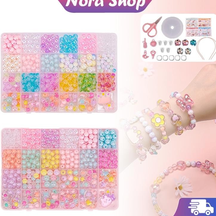 Diy Gelang Set Manik Manik Kristal Dopamin Aksess Gelang Kreatif Anak Mainan Manik Anak