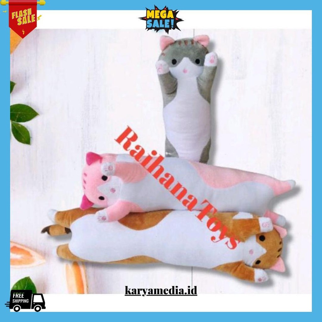 Guling Kucing Panjang/Bantal Guling Kucing/Boneka Kucing Murah Cod