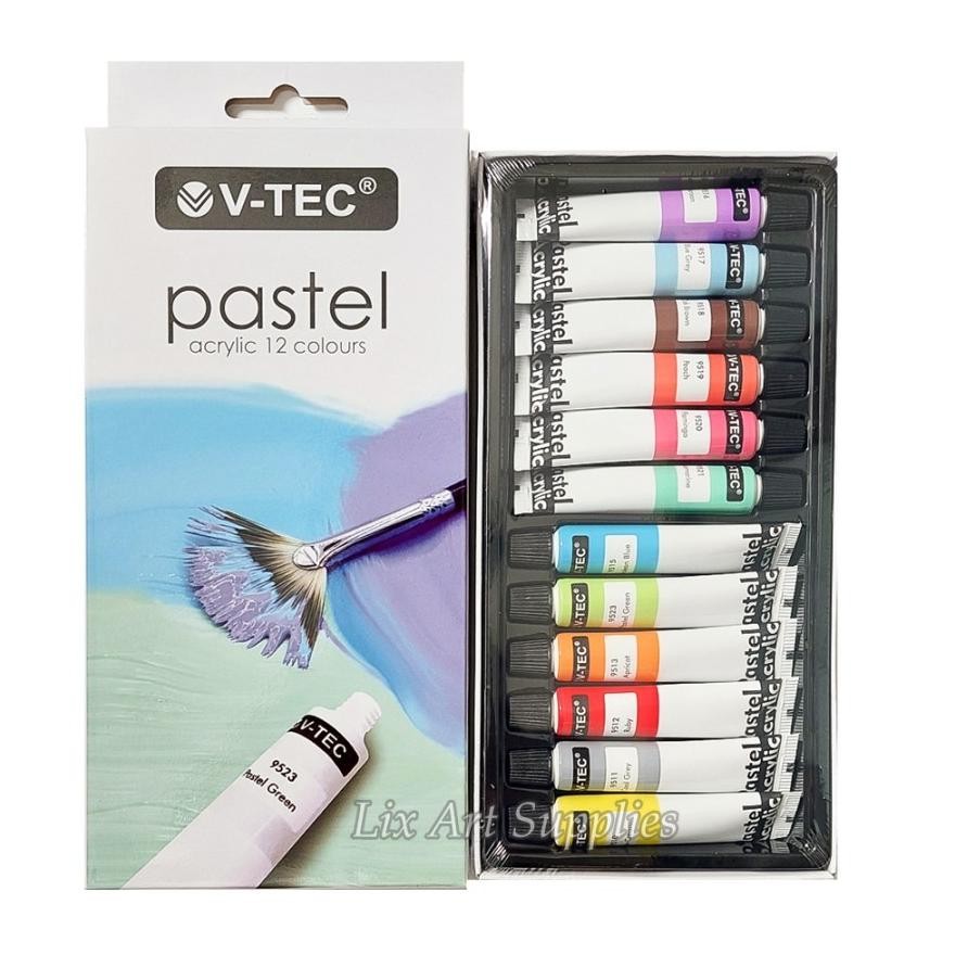 

Heatshrin Cat Acrylic Pastel Colour Vtec Cat Akrilik 12 Warna 6Ml V-Tec Yt-