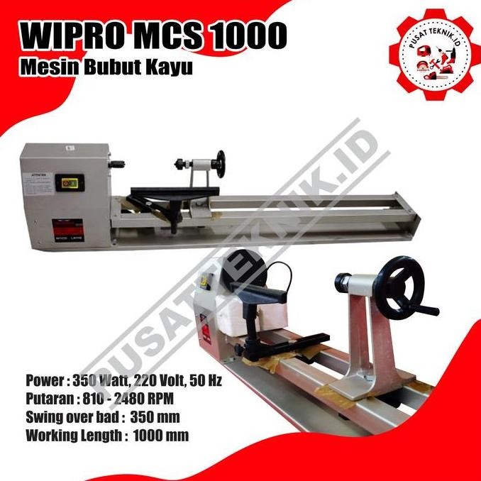 MESIN BUBUT KAYU WIPRO MCS/WOOD LATHE MACHINE "1000 MM" WIPRO MCS-1000 ORIGINAL DAN TERPERCAYA