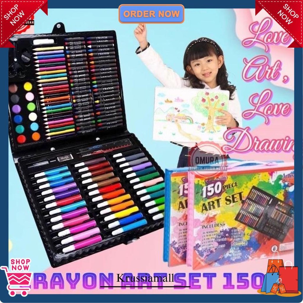

Art Full Set Crayon 208 Pcs / Krayon Alat Lukis Anak Pensil Warna Cat Air Perlengkapan Mewarnai Set 150 Pcs Bisa Cod