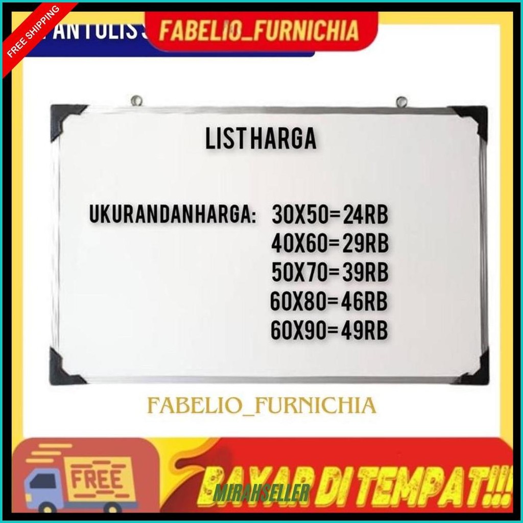 

Papan Tulis 60X90Cm Spidol Dan Kapur Whiteboard / Blackboard Ukuran 60X90 Original Produk