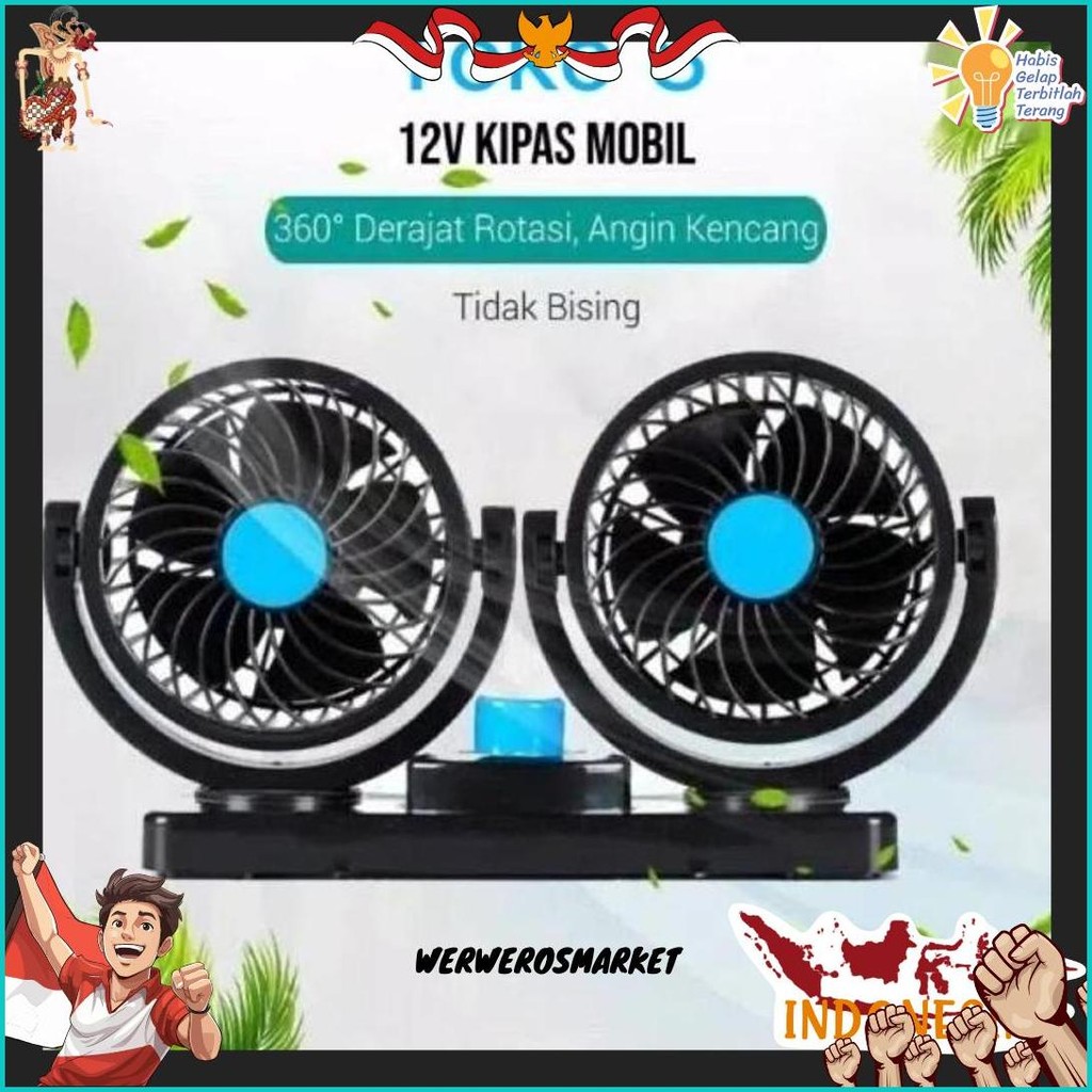 Kipas Angin Mobil Vanstar/ Car Cooling Double Fan/Kipas Angin Mobil Pick Up/Kipas Mobil Super Dingin
