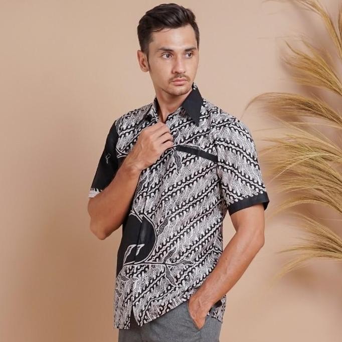 Kemeja Batik Trusmi Pria Lengan Pendek 100% Katun / Baju Batik