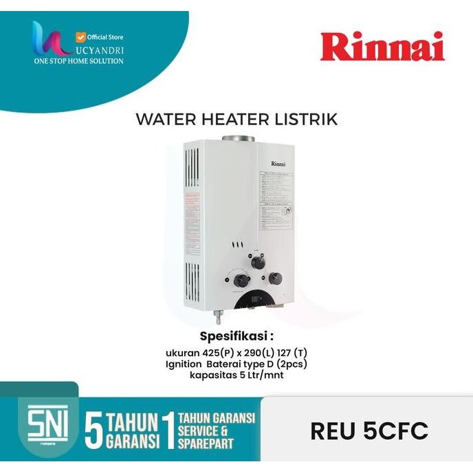 Water Heater Gas Rinnai REU 5 CFC / REU 5CFC /pemanas air gas Rinai