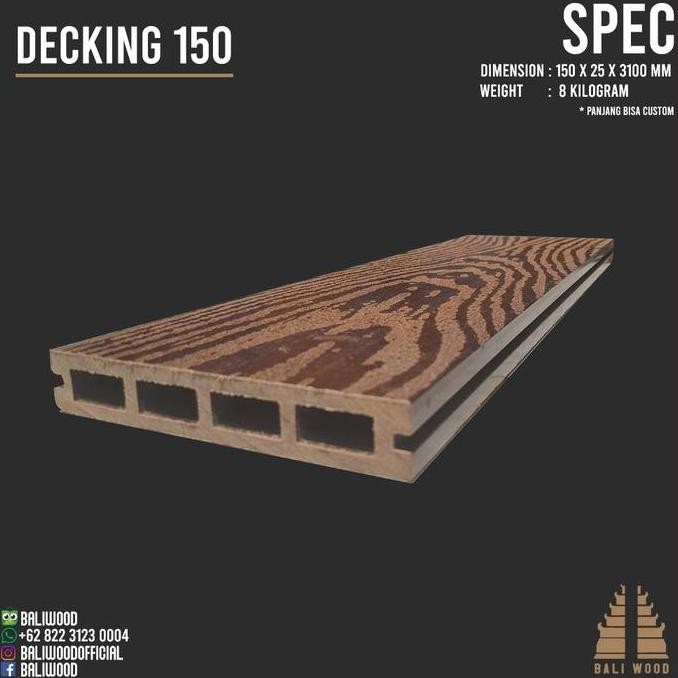 Decking WPC kayu hollow bukan solid , bisa untuk wall panel kayu