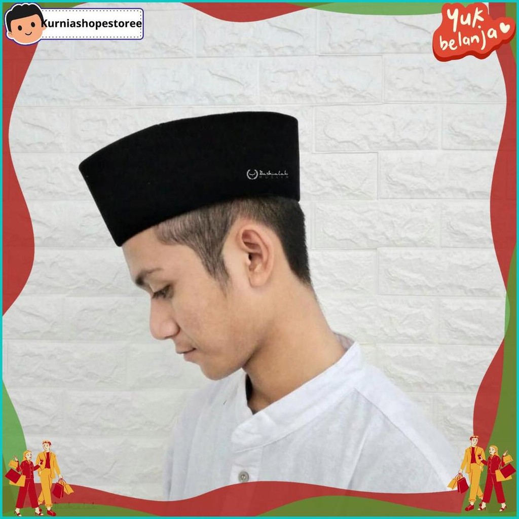 Peci Songkok Kopiah Wadimor Hitam Polos Peci Hitam Peci Polos Songkok Hitam Songkok Polos Kopiah UNI
