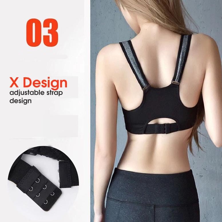 Eelic Sport Bra Wanita Zip Depan Yoga Bra Push Up Shockproof Sports Bra Running Bra Yoga Bra 801 Er-