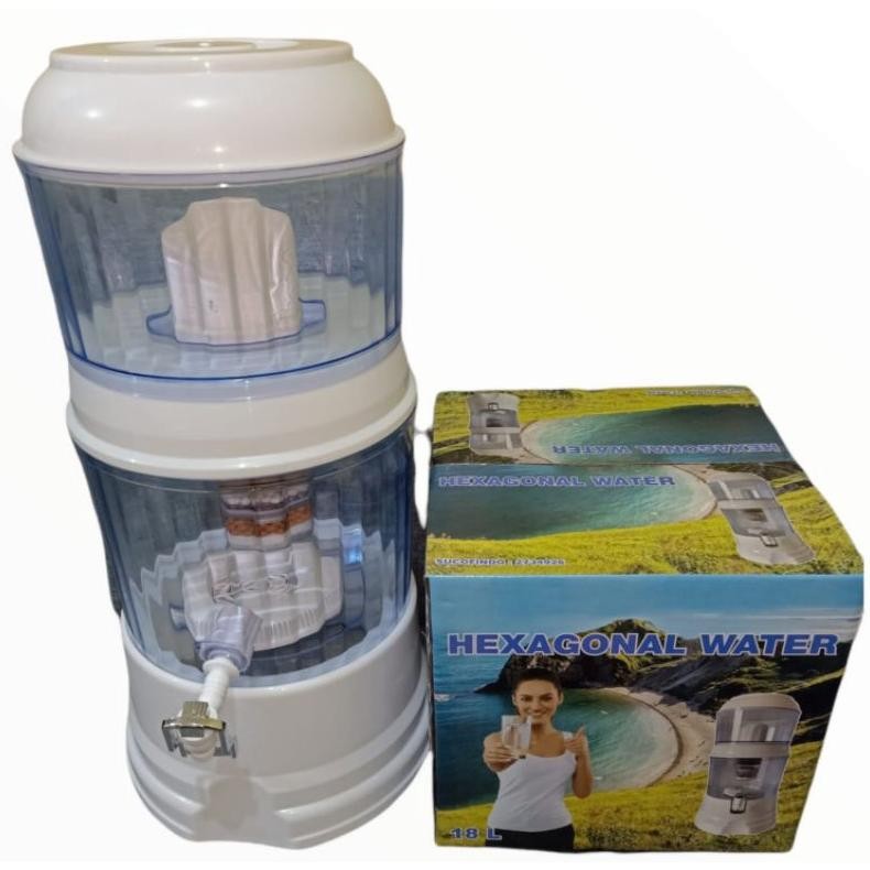 Water Pot Hexagonal 18 Liter BIO ENERGY WATER PURIFIER Merubah Air Mentah Menjadi Air Minum