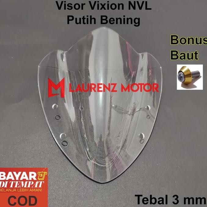 Promo Visor Vixion NVL Lama Windhield Vixion Old 2012 2013 2014 Hitam dan Bening Tebal 3 mm Bahan Mi