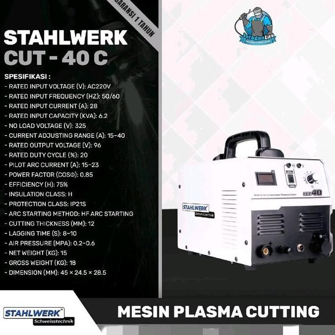 Mesin plasma cutting 40A + kompresor merk Stahlwerk CUT-40C