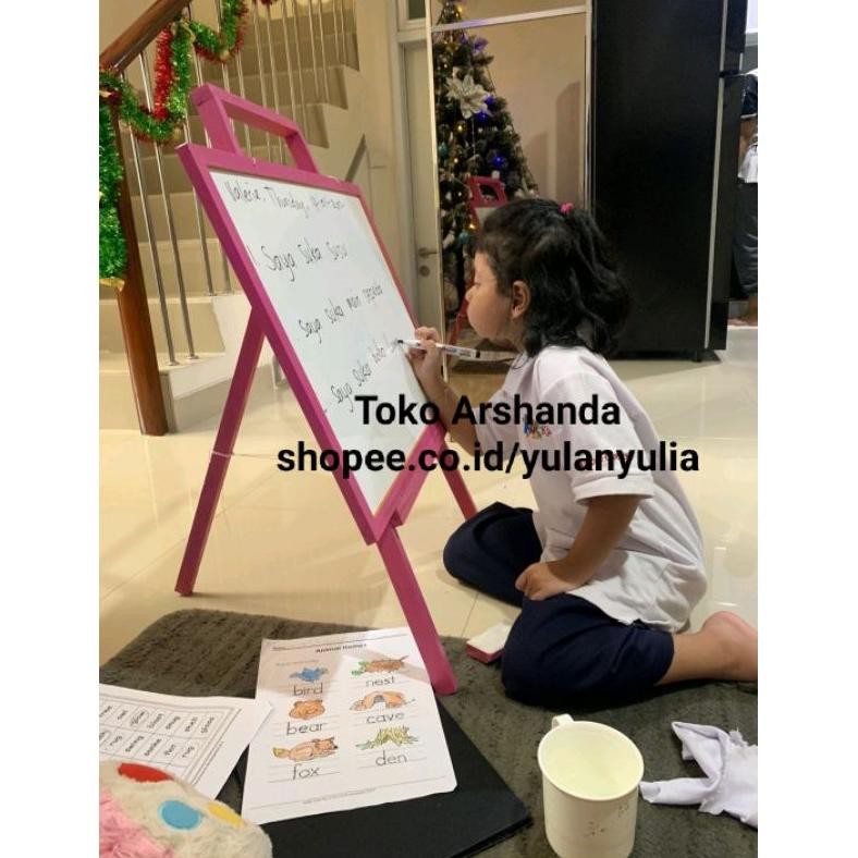 

Papan Tulis 60x80 / white board ukuran besar+ standing gratis spidol
