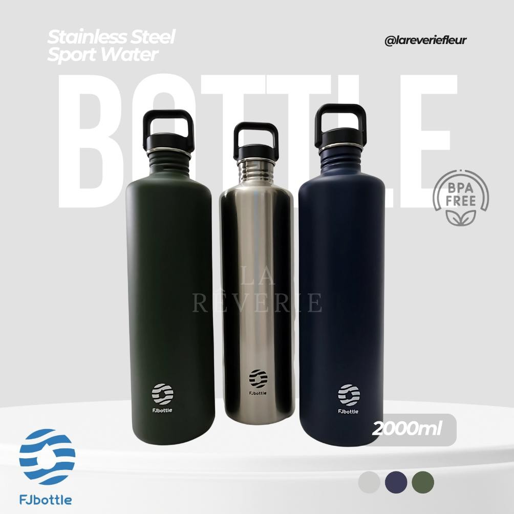 FJBOTTLE - Botol Minum Tumbler Olahraga 2000ml Stainless Steel Sport Water Thermos Bottle Jumbo