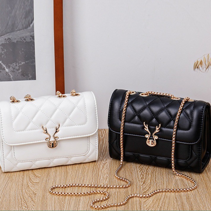 [COD]Tas bahu berlian domba baru, tas wanita, tas pu, tas selempang, tas rantai kecil bergaya Chanel