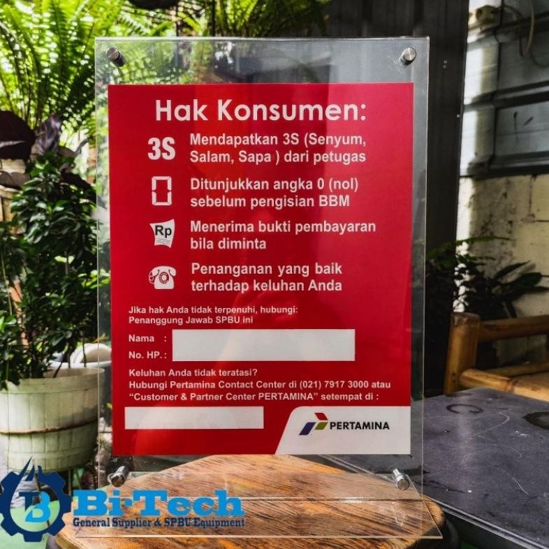 

Papan Hak Konsumen SPBU Akrilik Hak Konsumen A3 Papan 3S Salam Senyum Sapa
