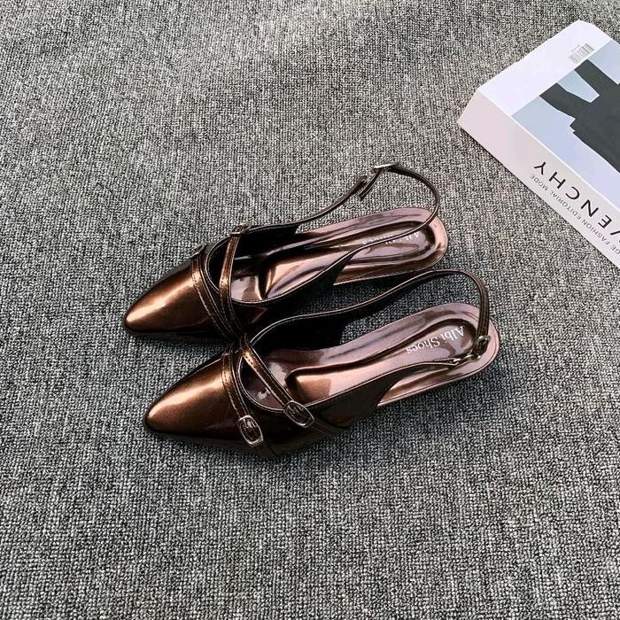 Sandal Mules Heels Wanita 3Cm Big Size 36-45