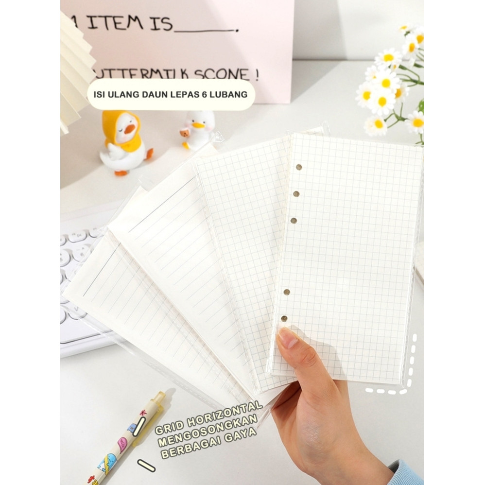 Loose Leaf A5 A6 6 Ring Isi 45 Lembar Binder aesthetic binder binder kuliah binder coquette