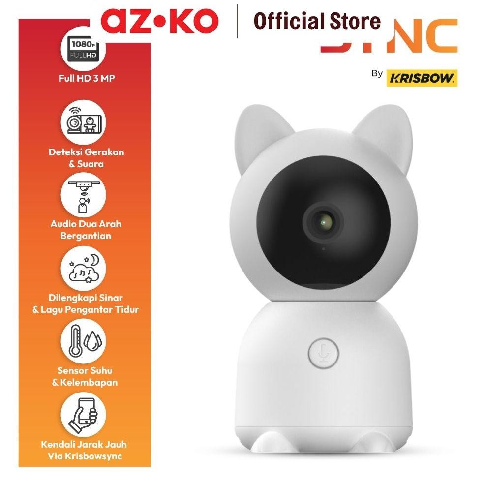 AZKO Krisbow Sync Smart Ip Camera Bayi Wifi 3Mp Baby 6T Baby Monitor Cam Cctv Camera Tanpa Kabel Min