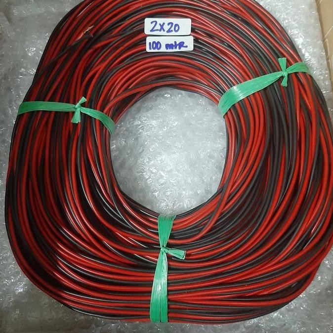 Kabel merah hitam 2x20/kabel merah hitam/kabel speaker /kabel serabut