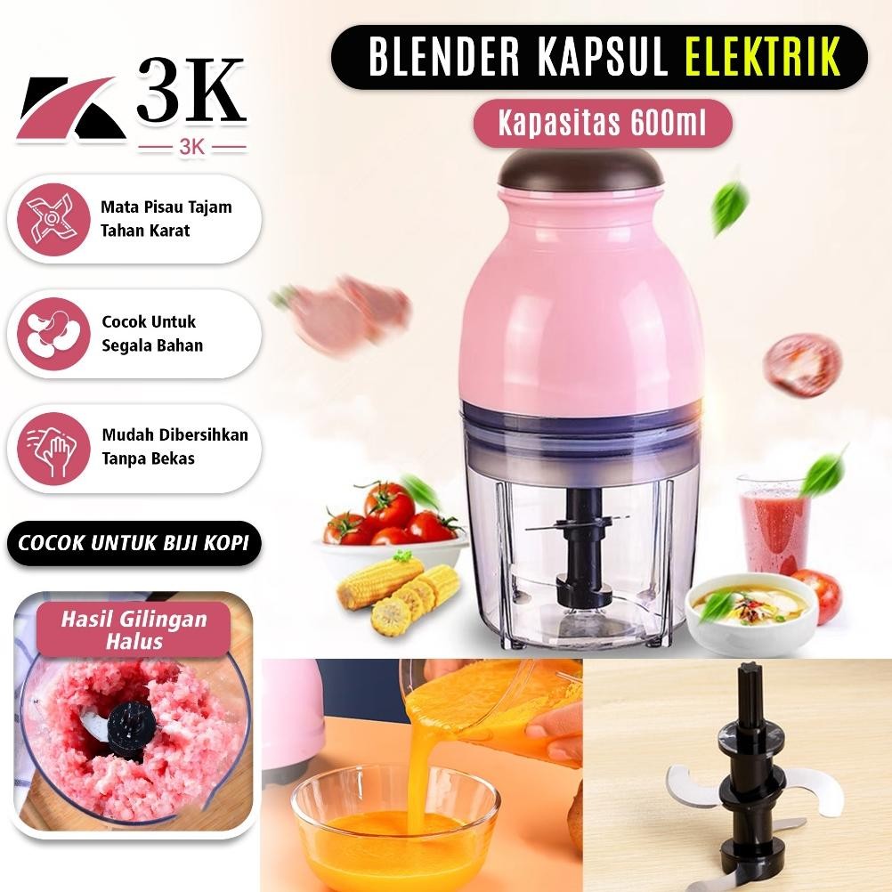 (3K Surabaya) Blender Kapsul Penggiling Daging / Sayur / Buah / Chopper Portable Capsule Mini