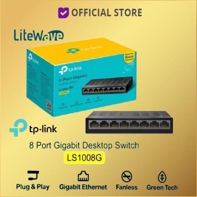 TERMURAH - TP-Link 8 Port LS008G Gigabit Tplink Desktop Switch Hub LS008 G