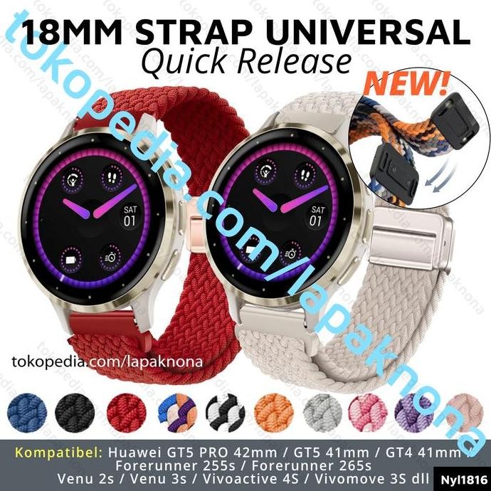 BEBAS ONGKIR - 8mm ID MAGNET Strap Huawei Watch GT PRO 42mm / GT 4mm / GT4 4mm / Garmin Venu s 2s / 