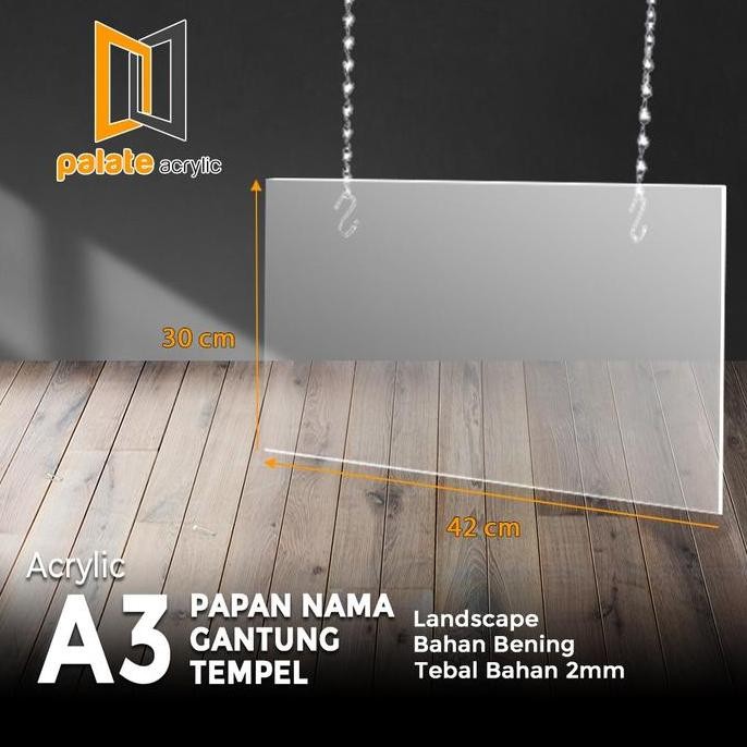 

TERBARU - acrylic Papan nama gantung tempel a tebal 2mm PREMIUM