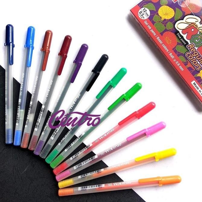 

NEW Sakura Gelly Roll Pen Fine Point Classic Regular Colors Set 12 Colour