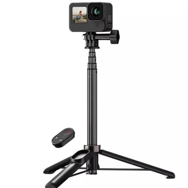 Telesin Tercss001 Bluetooth Remote Control Camera Selfie Sti Tri Vlog Mono Tongsis Kamera Handphone 