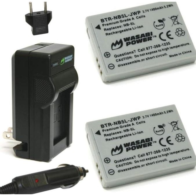 NEW Wasabi Power Battery & Charger for Canon NB-5L NB5L Baterai IXUS 90 800 850 860 870 900 950 960 