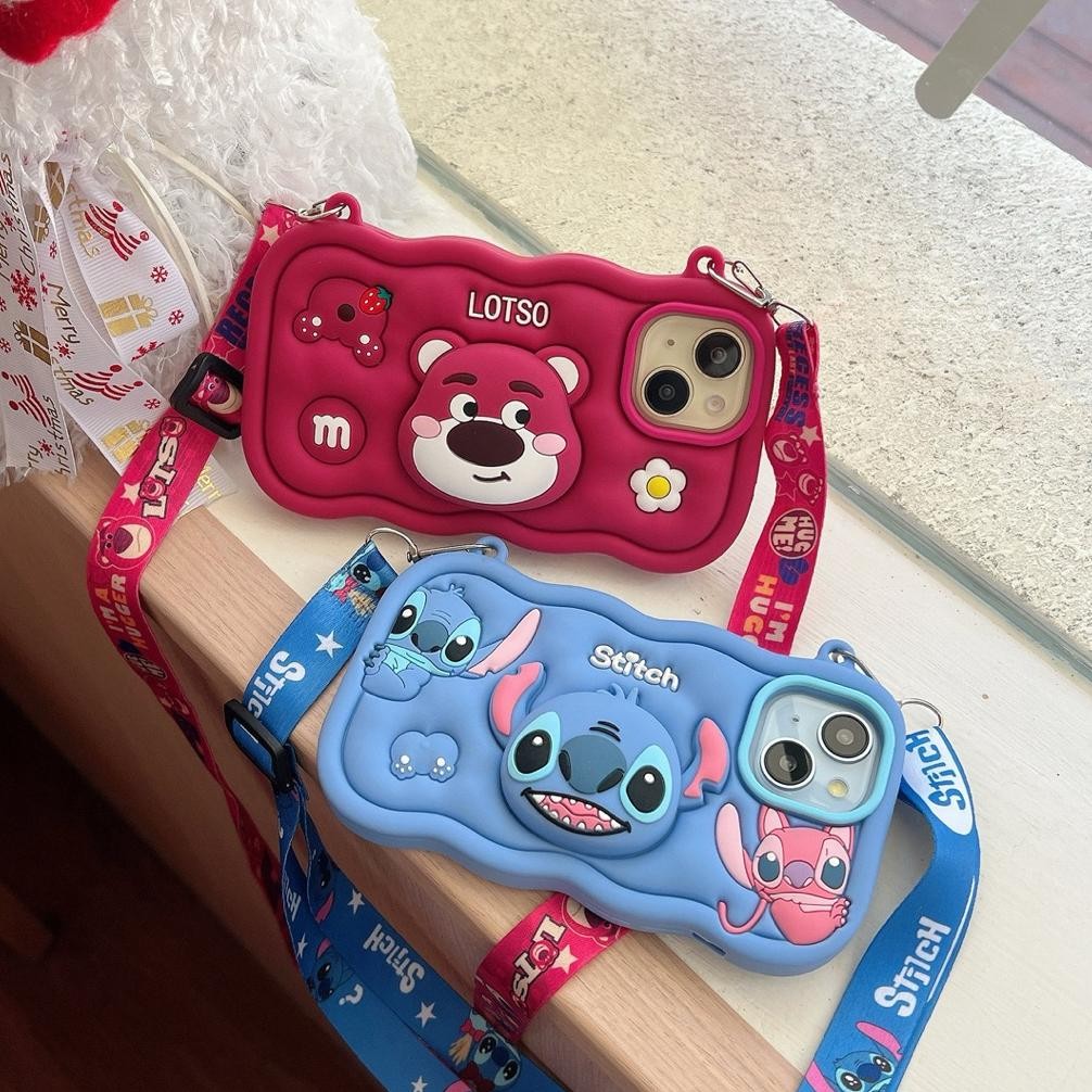 Casetique CASE IPHONE KARTUN STITCH LOTSO KUROMI MINNIE 3D POPSOCKET PLUS TALI
