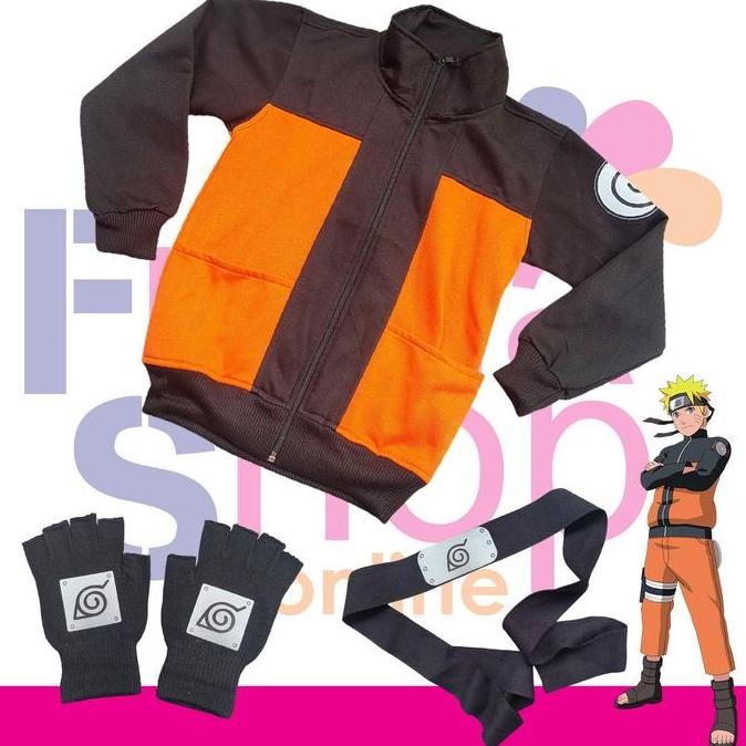 DB109 >> Naruto Shippuden MLBB Paket Kostum Anak Jaket Sarung Tangan Headband
