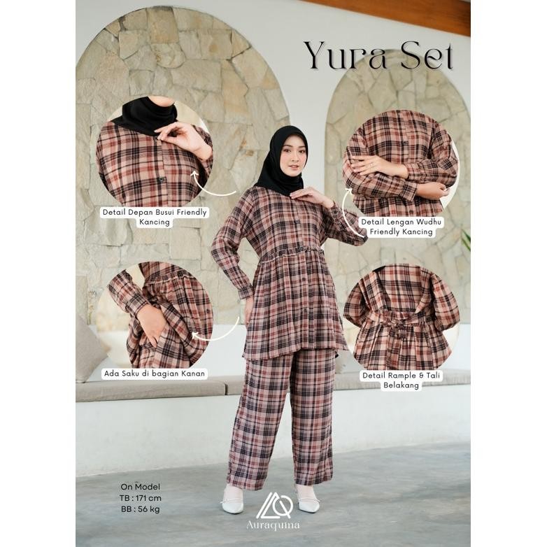 Auraquina . Yura Set . One Set Setelan Rayon Piyama