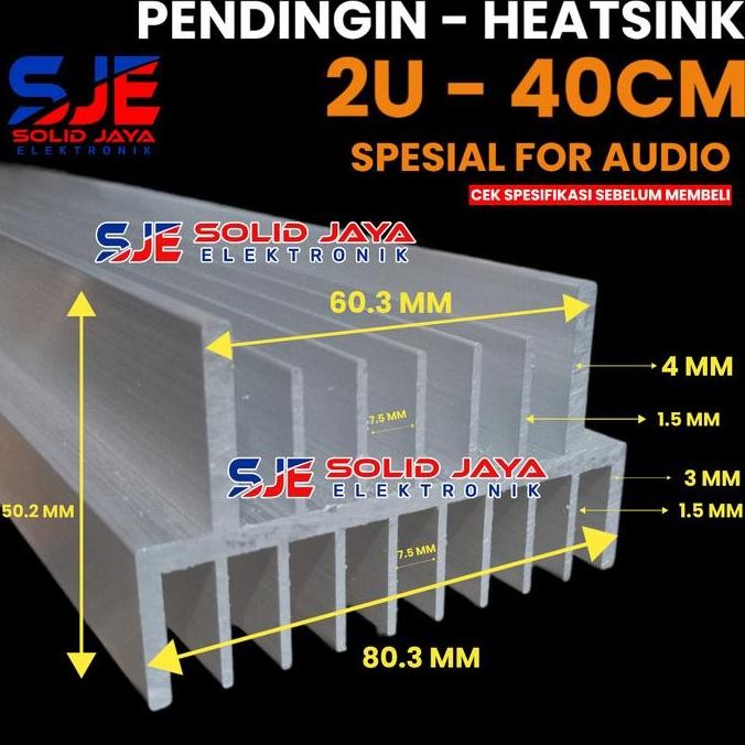 DF323>> PENDINGIN HEATSINK 2U 40 CM MODEL 17 SIRIP YIROSHI SOCL JBL SOCL OCL AUDIO MK HEATSRINK 2 U 
