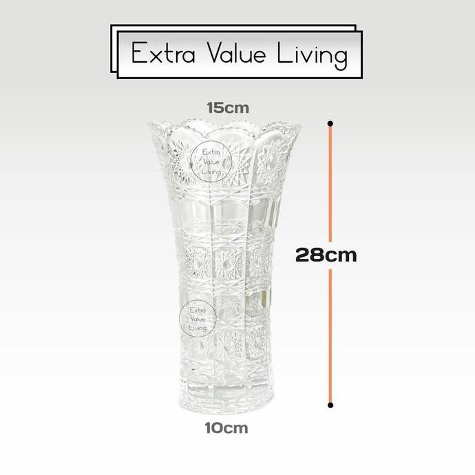 PROMO - Vas Bunga Kristal Vas Bunga Kaca 28 CM Estetik Vas Kristal Bohemia Crystal Vase Clear