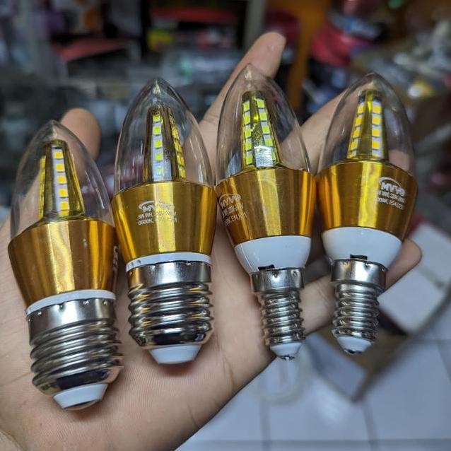 DISCOUNT HINOMARU LAMPU LED CANDLE 5W 5 WATT E14 KUNING FILAMEN 3000K (LISTRIK LAMPU RUMAH TANGGA KA