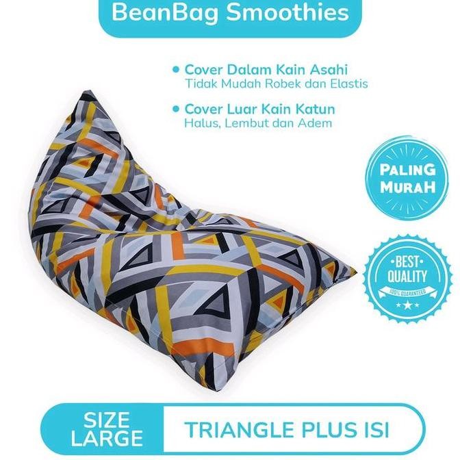 PROMO DISKON - Bean Bag Triangle Plus ISI Size Dewasa Motif Segitiga Sofa Furniture Minimalis bantal