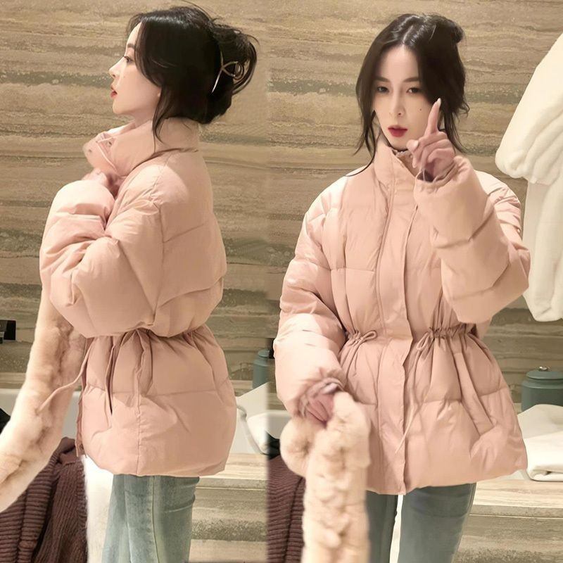 

Korean Version Fashion Versatile Waist-Cinching Puffer Jacket Cotton Padded Jacket