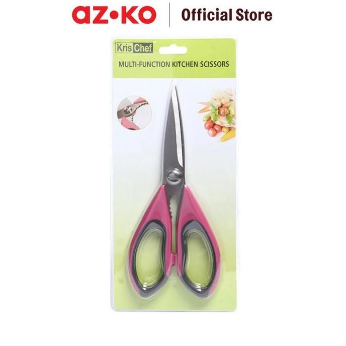 Azko Kris Gunting Dapur - Pink Kitchen Scissors Food Grade Alat Pemotong Makanan Serbaguna Peralatan