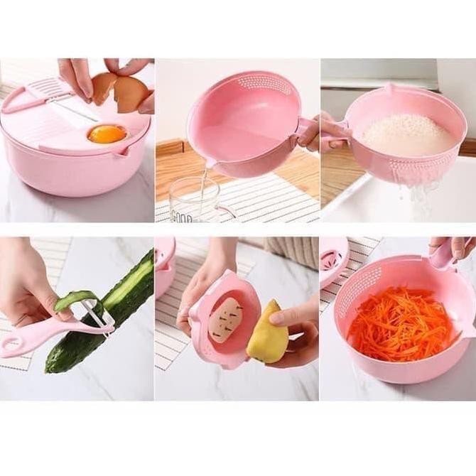 (12In1) Alat Pemotong Sayuran Kentang Multifungsi Pengiris Parutan