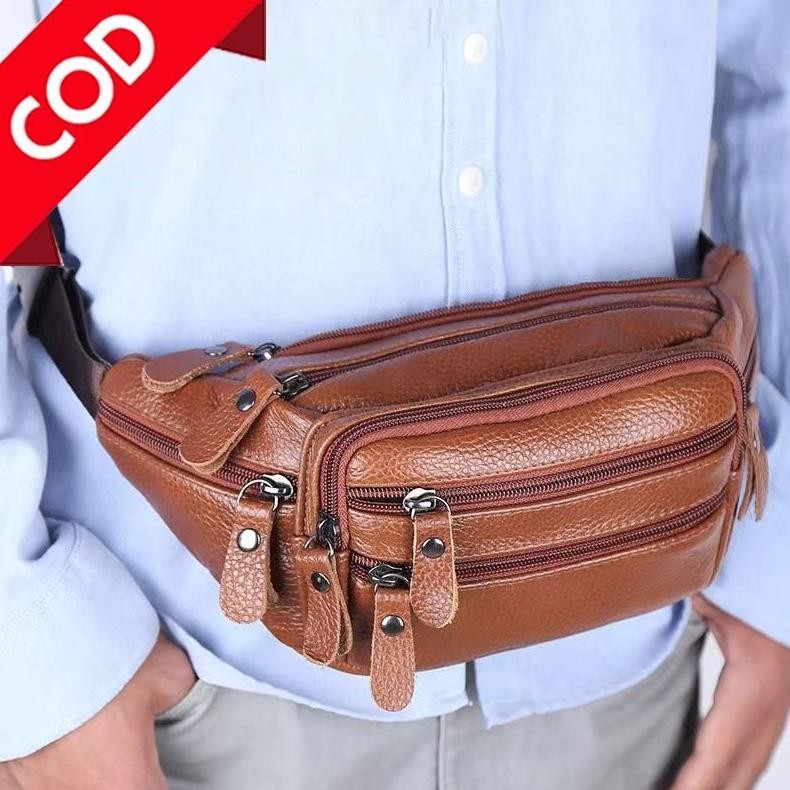 Tas Pinggang Kulit Tas pinggang Kulit Sapi Pria /wanita import 88